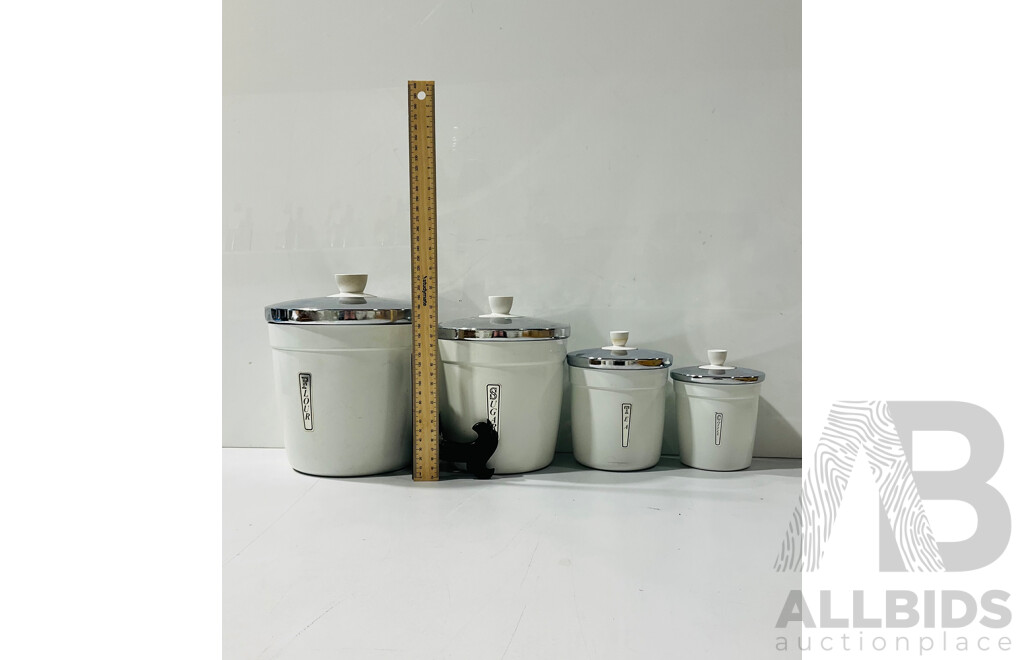 Set of Vintage Graduating Kitchen Containers