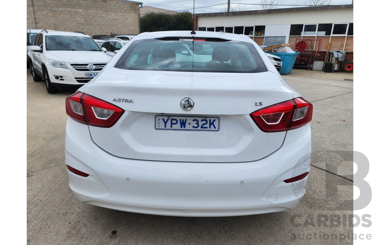 10/2017 Holden Astra LS FWD BL MY17 4D Sedan White 1.4L