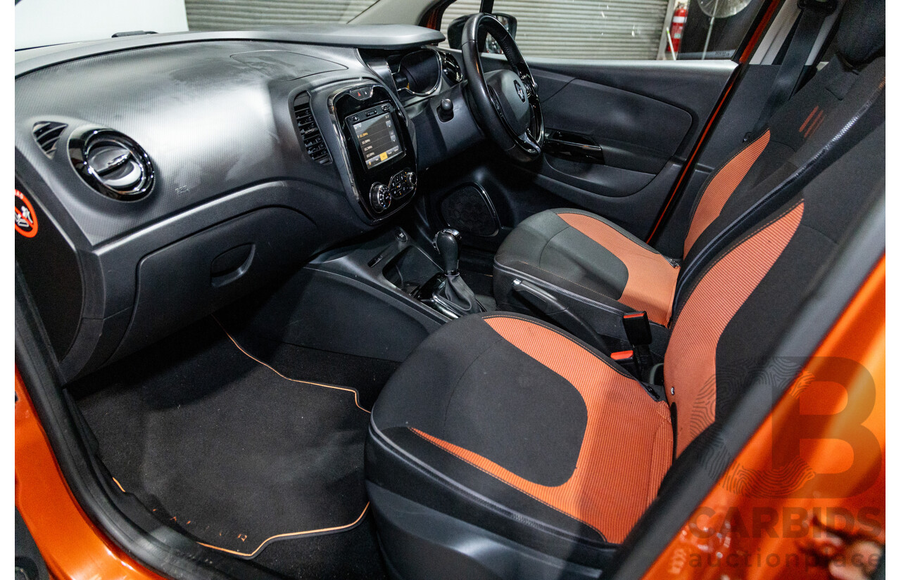 1/2015 Renault Captur Dynamique X87 4d Wagon Corsica Orange / Diamond Black Metallic Turbo 1.2L