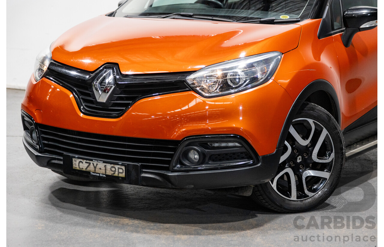 1/2015 Renault Captur Dynamique X87 4d Wagon Corsica Orange / Diamond Black Metallic Turbo 1.2L
