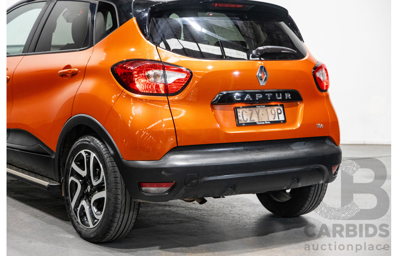 1/2015 Renault Captur Dynamique X87 4d Wagon Corsica Orange / Diamond Black Metallic Turbo 1.2L