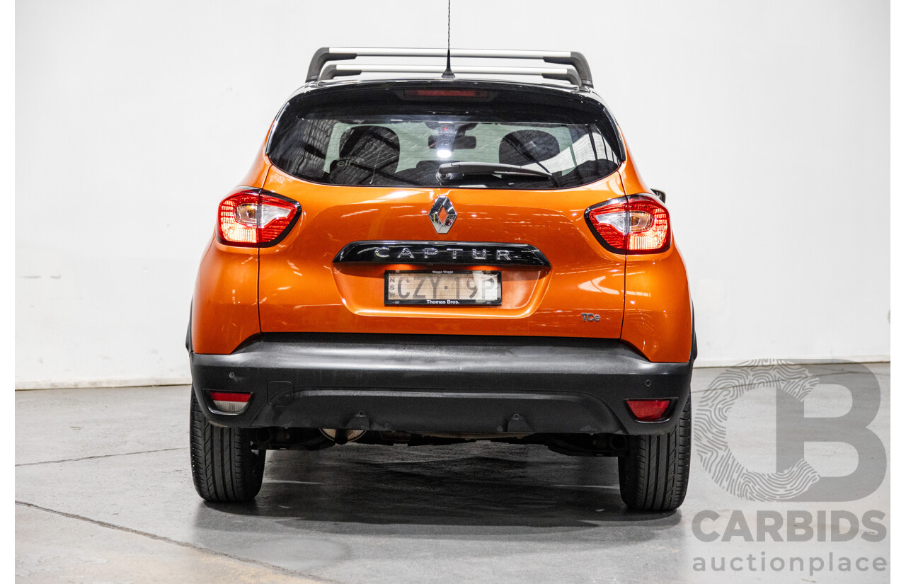 1/2015 Renault Captur Dynamique X87 4d Wagon Corsica Orange / Diamond Black Metallic Turbo 1.2L