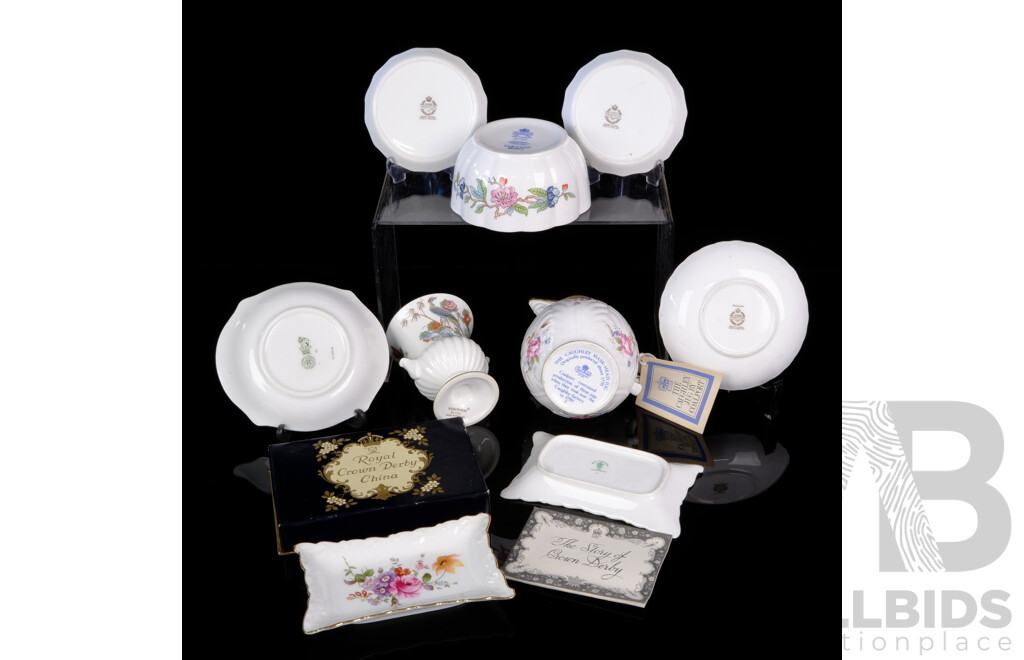 Collection Quality English Porcelain Including Coalport, Minton, Royal Crown Derby, Wedgwood Royal Doulton, Aynsley and More