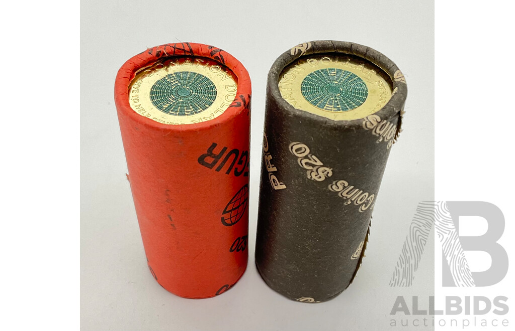 Two Australian 2021 Donation Dollar Coin Rolls