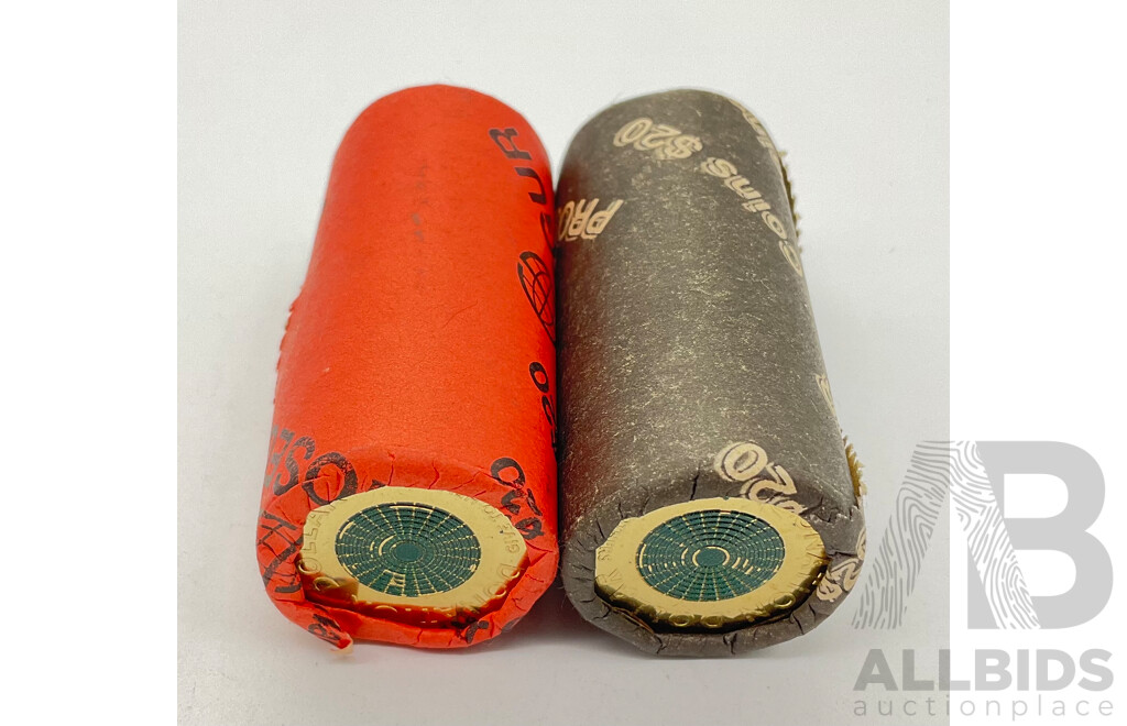 Two Australian 2021 Donation Dollar Coin Rolls