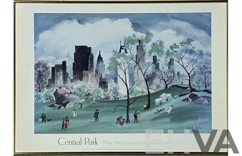 Framed Adolf Dehn 'Spring in Central Park' Poster