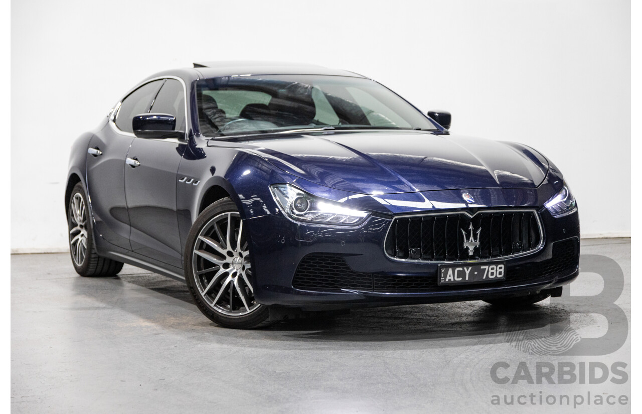 12/2014 Maserati Ghibli M157 4d Sedan Metallic Blue Passione Twin Turbo V6 3.0L