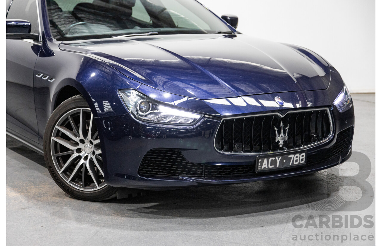 12/2014 Maserati Ghibli M157 4d Sedan Metallic Blue Passione Twin Turbo V6 3.0L