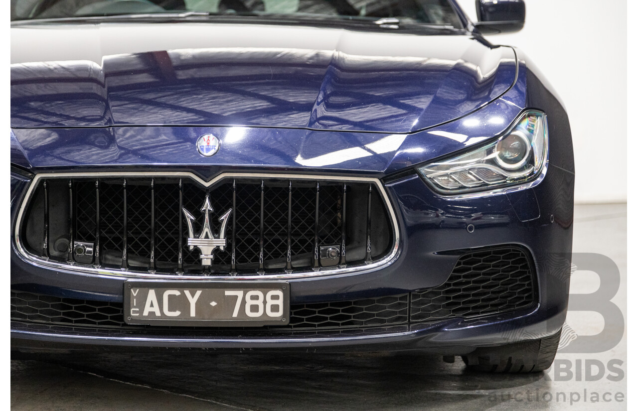 12/2014 Maserati Ghibli M157 4d Sedan Metallic Blue Passione Twin Turbo V6 3.0L