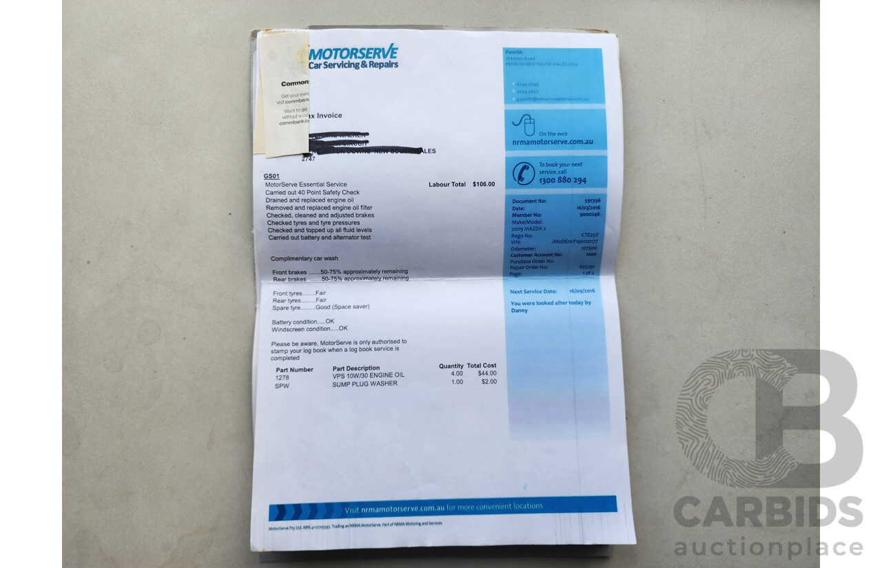 09/2008 Mazda Mazda2 MAXX FWD DE 5D Hatchback Blue 1.5L