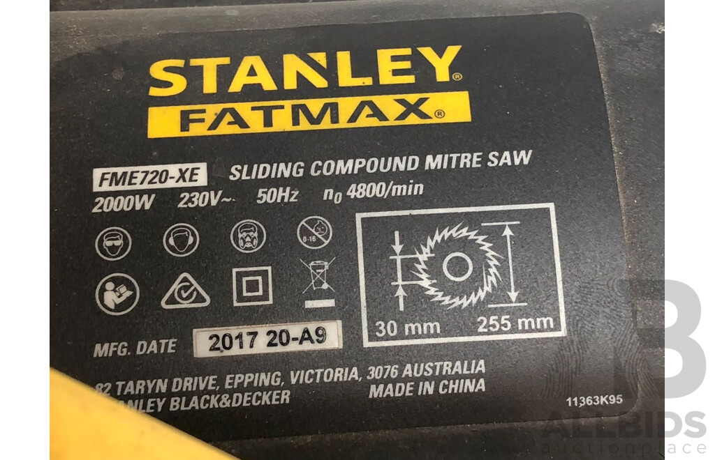 Stanley Fatmax 255mm Electric Sliding Compound Mitre Saw