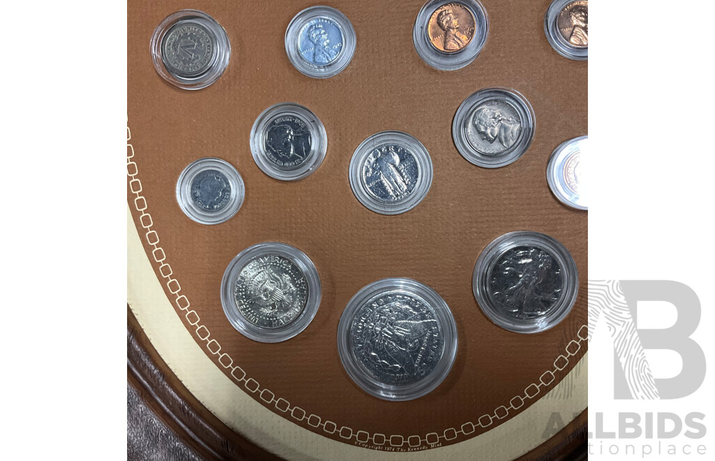 USA Lincoln Memorial, Obsolete and Presidential Coin Collection with Replica Confederacy Currency