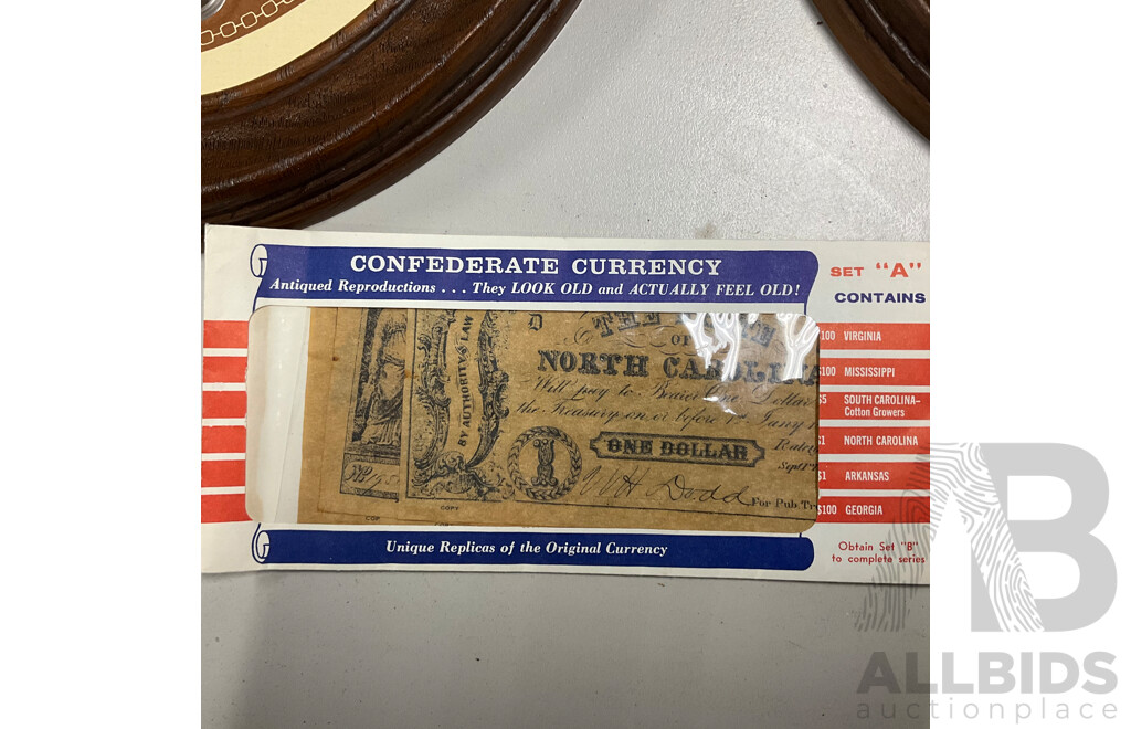 USA Lincoln Memorial, Obsolete and Presidential Coin Collection with Replica Confederacy Currency