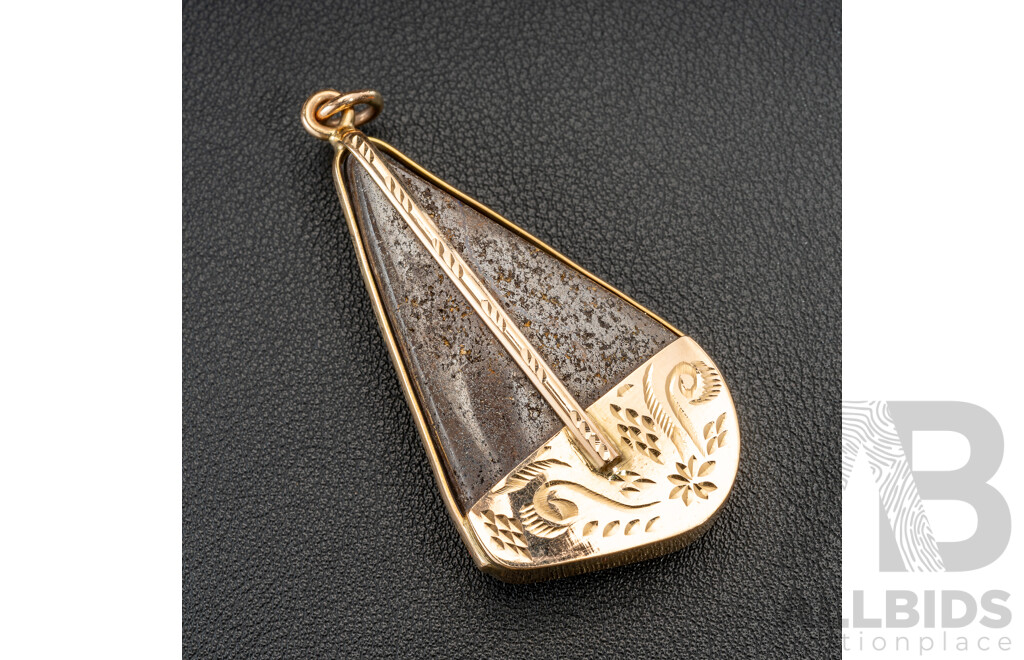 18ct Handmade Queensland Boulder Opal Pendant, 60mm Long, 29.69 Grams