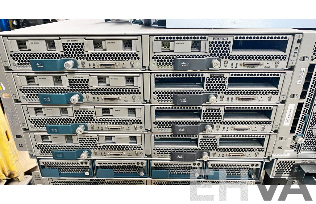 Cisco (UCS 5108) Server Chassis W/ 8x Cisco Intel Xeon Blade Servers
