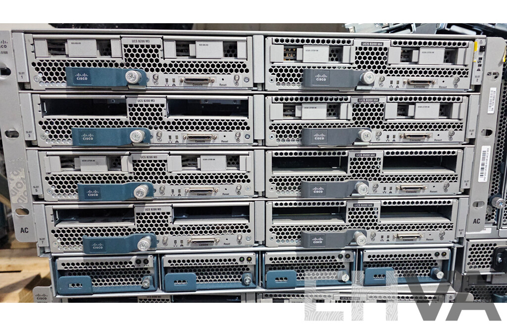 Cisco (UCS 5108) Server Chassis W/ 8x Cisco Intel Xeon Blade Servers