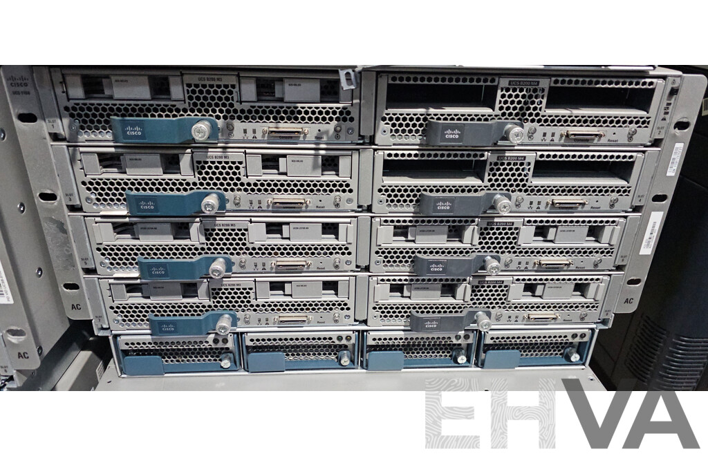 Cisco (UCS 5108) Server Chassis W/ 8x Cisco Intel Xeon Blade Servers