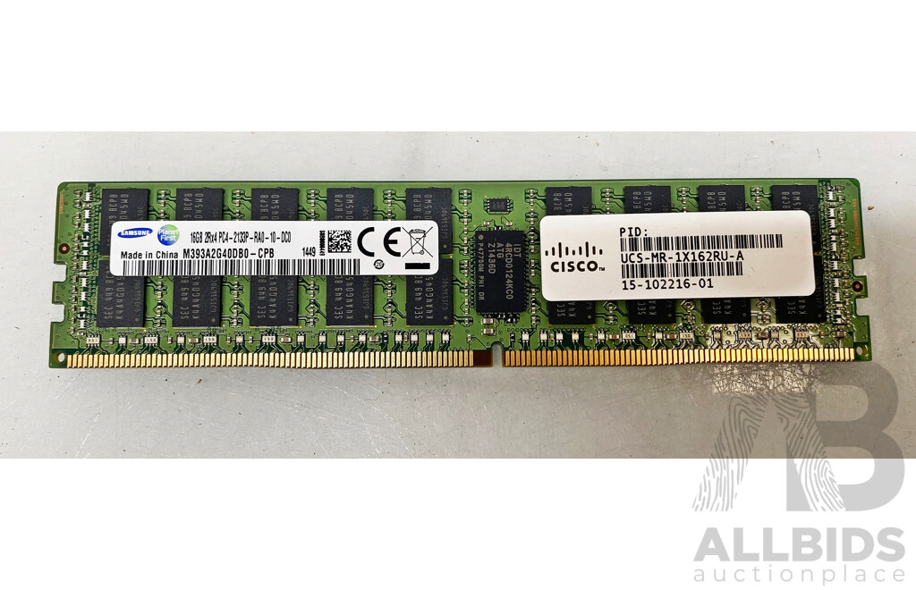 Samsung (M393A2G40DB0) 16GB ECC DDR4 RDIMM RAM - Lot of Four