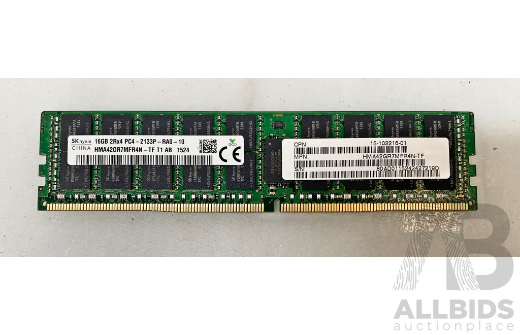 SK Hynix (HMA42GR7MFR4N) 16GB ECC DDR4 RDIMM RAM - Lot of Four