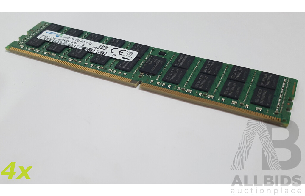 Samsung 16GB ECC DDR4 RDIMM RAM - Lot of Four