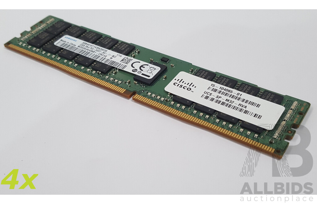 Samsung 32GB ECC DDR4 RDIMM RAM - Lot of Four