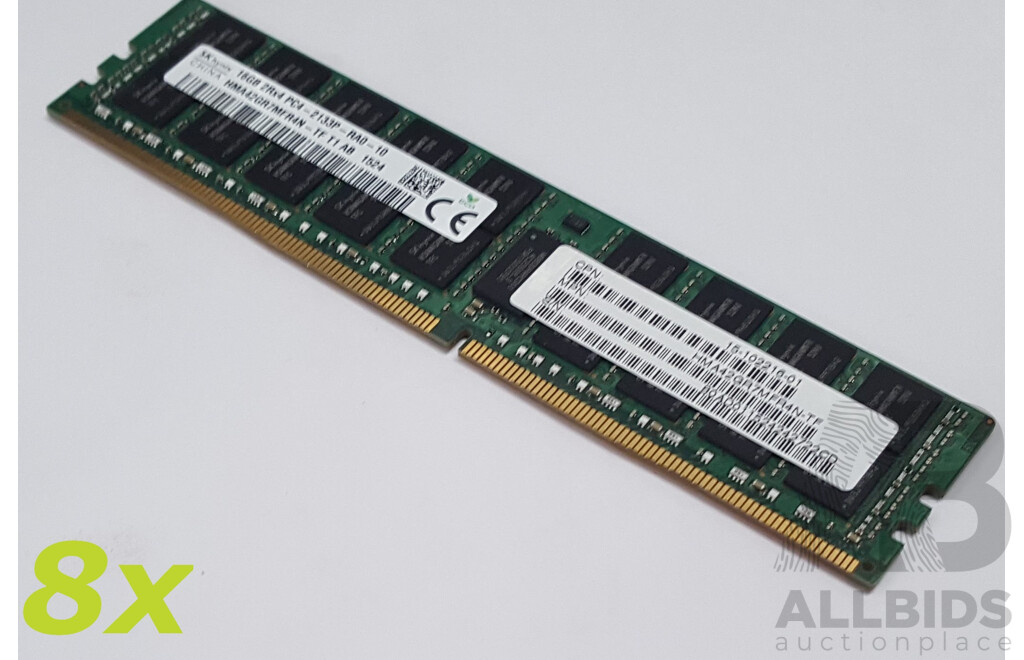 SK Hynix 16GB ECC DDR4 RDIMM RAM - Lot of Eight