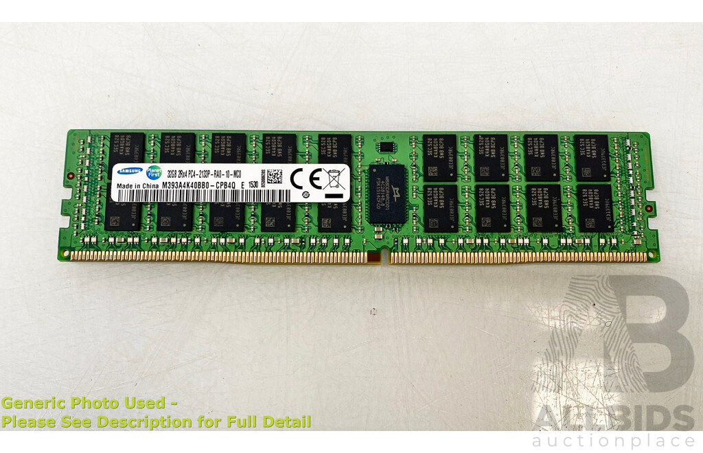 Samsung 32GB ECC DDR4 RDIMM RAM - Lot of Four