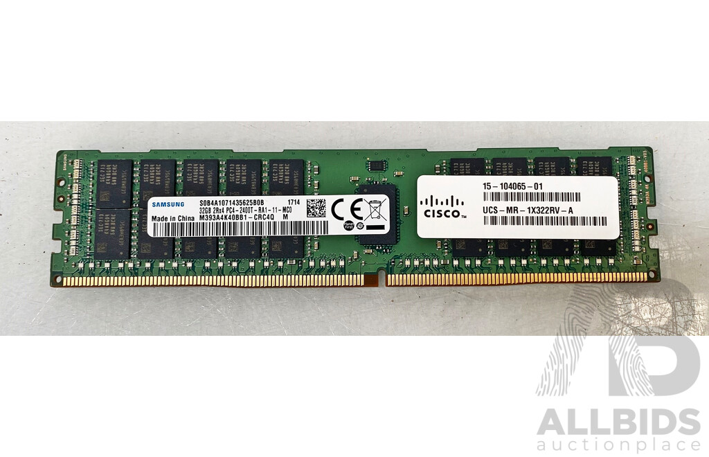 Samsung (M393A4K0BB1) 32GB ECC DDR4 RDIMM RAM - Lot of Four