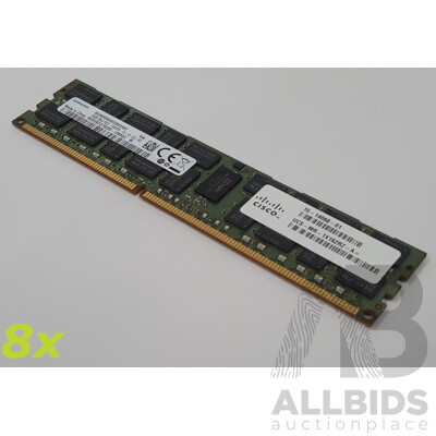 Samsung 16GB ECC DDR3 14900R RDIMM RAM - Lot of Eight