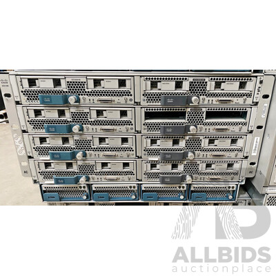 Cisco (UCS 5108) Server Chassis W/ 8x Cisco Intel Xeon Blade Servers