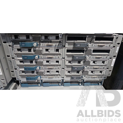 Cisco (UCS 5108) Server Chassis W/ 8x Cisco Intel Xeon Blade Servers