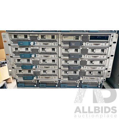 Cisco (UCS 5108) Server Chassis W/ 8x Cisco Intel Xeon Blade Servers
