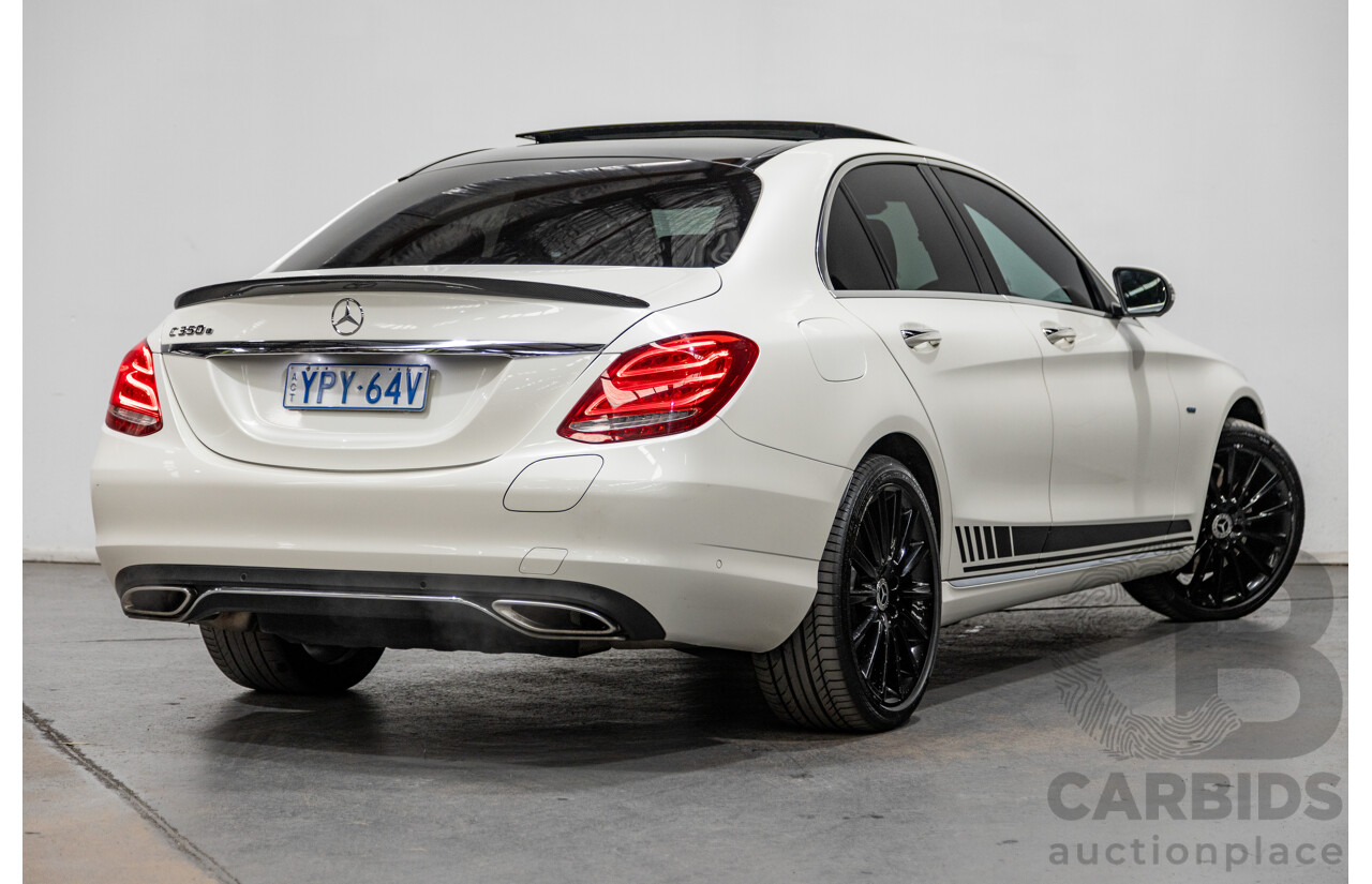 01/2018 Mercedes Benz C350e W205 MY18 4d Sedan Diamond White Metallic Turbo 2.0L / 60kw Hybrid
