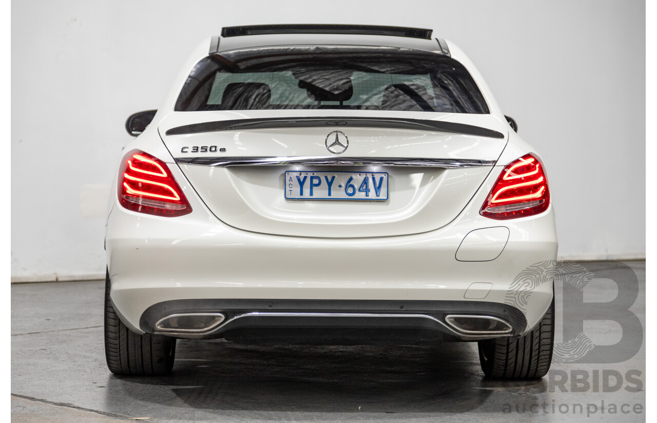 01/2018 Mercedes Benz C350e W205 MY18 4d Sedan Diamond White Metallic Turbo 2.0L / 60kw Hybrid