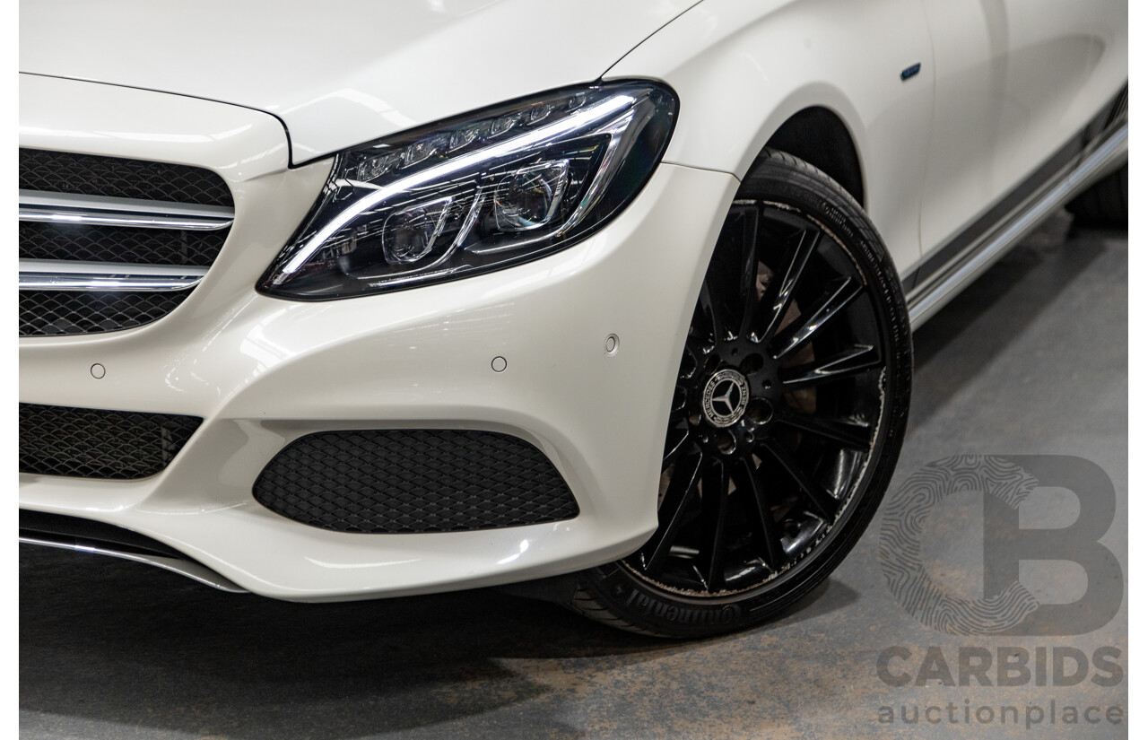 01/2018 Mercedes Benz C350e W205 MY18 4d Sedan Diamond White Metallic Turbo 2.0L / 60kw Hybrid