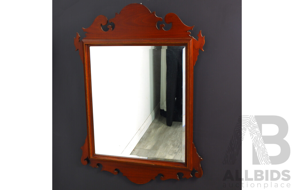 Bevelled Edge Mahogany Framed Mirror