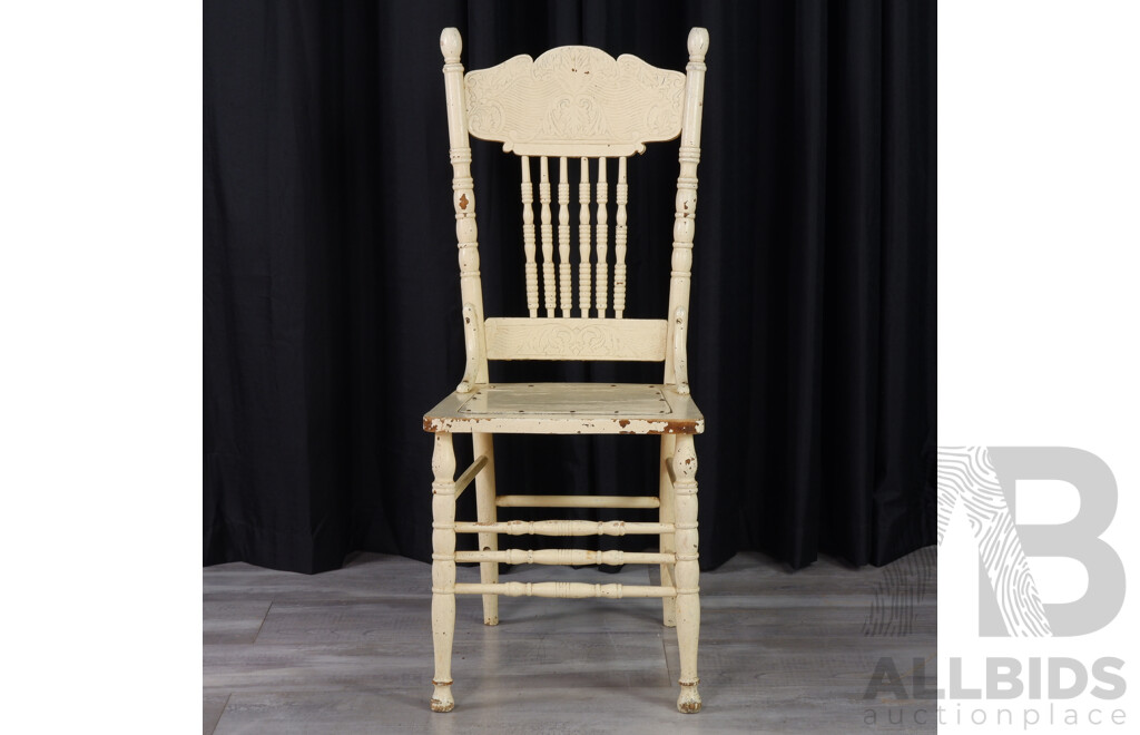 Painted American Oak Spindle Back Dining Chair