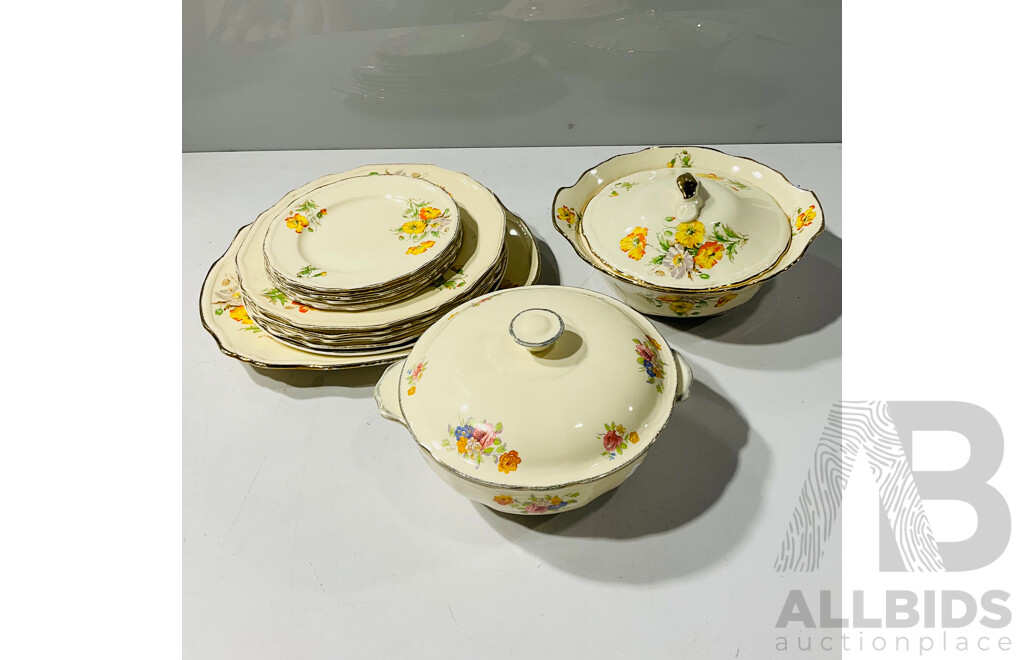 Collection of Alfred Meakin Pottery and Tableware with Floral Designs