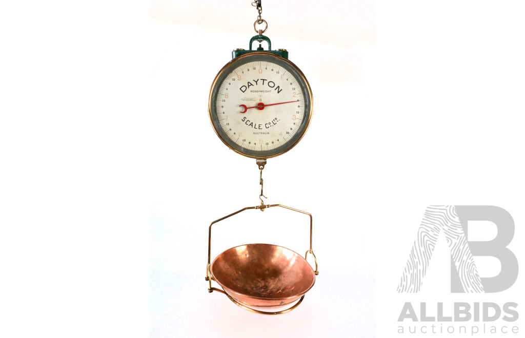 Antique Dayton Scale Co Ltd Australia Moneyweight Double Sided Hanging Scales