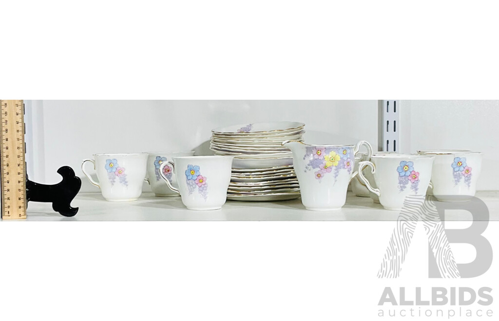 Collection of Colclough China Including Teacups, Saucers and More