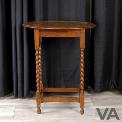 Oak Barley Twist Side Table