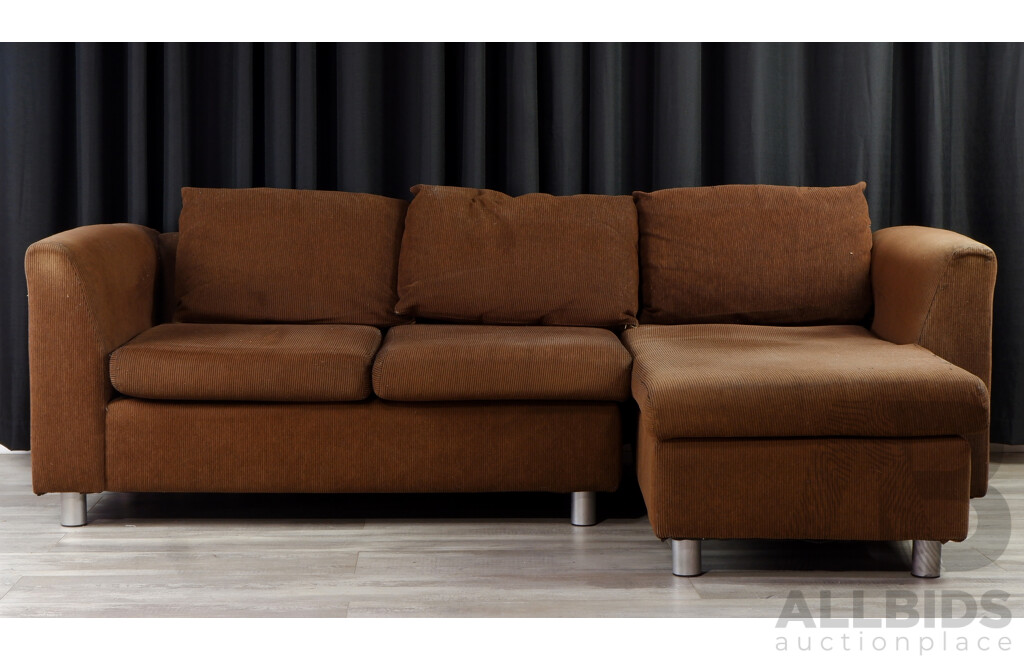 Modern Chocolate Brown L Shaped Two Piece Lounge