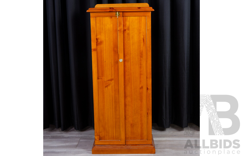 Modern Pine Two Door CD Rack