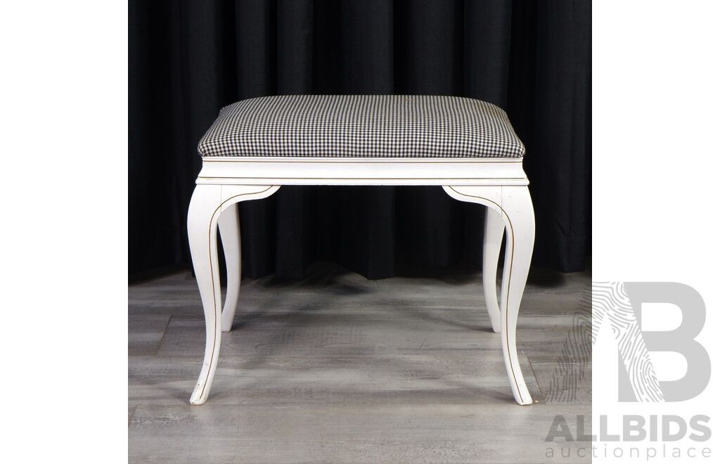 French Style Dresser Stool with Upholstered Top