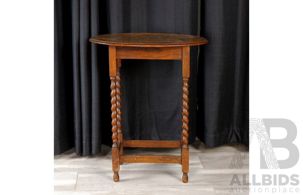 Oak Barley Twist Side Table