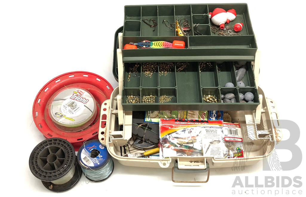 Selection of Fishing Rods, Reels, Tackle Boxes and Tackle