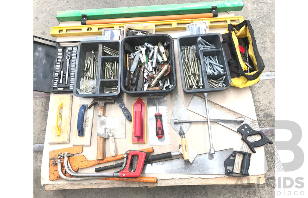 Selection of Various Hand Tools and Hardware