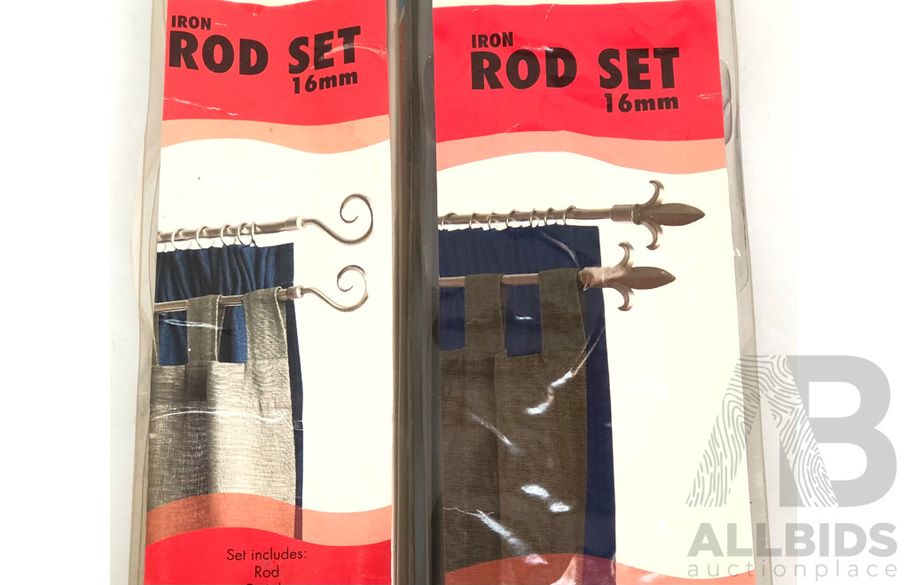 Windowshade 16mm Curtain Rod Sets - Lot of Two - New