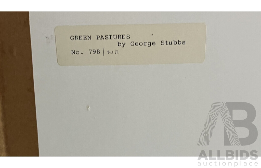 Framed George Stubbs 'Green Pastures' Print