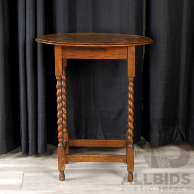 Oak Barley Twist Side Table